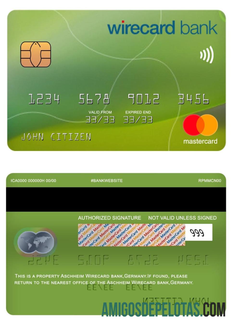 Alemanha Aschheim Wirecard Bank Mastercard exemplo real